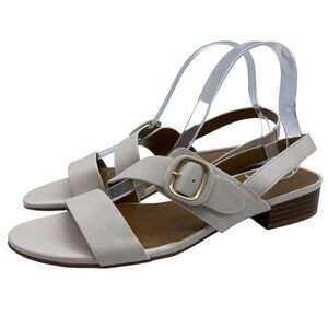 Naturalizer Womens Shoes Meesha Sandals White Leather Chic Flat Comfortable Sz 9